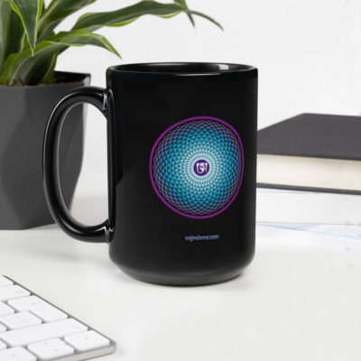 Radiant Matrix Om -Tall Black Mug